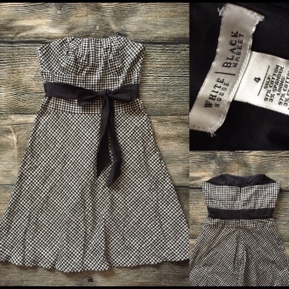 Strapless Black & White Dress